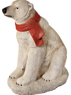 Decorator's Warehouse Christmas Resin^29" Resin Sitting Polar Bear With Scarf