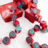 Decorator's Warehouse Christmas Garlands^61” Aqua/Red Felt Candy Garland