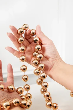 Decorator's Warehouse Christmas Garlands^8.8' Bead Garland - Blush Pink