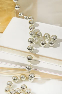 Decorator's Warehouse Christmas Accents^8.8' Bead Garland - Silver