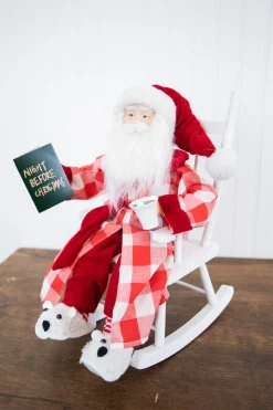 Decorator's Warehouse Christmas Accents^16” Bedtime Sitting Santa In Pajamas