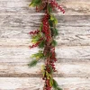 Decorator's Warehouse Christmas Garlands^48” Berry Hard Needle Pine Leaf Garland