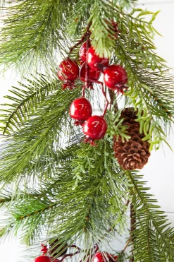 Decorator's Warehouse Christmas Garlands^5' Berry Pine With Cones Garland