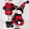 Decorator's Warehouse Christmas Accents^15” Buffalo Check Plush Snowman Shelf Sitter With Dangle Legs