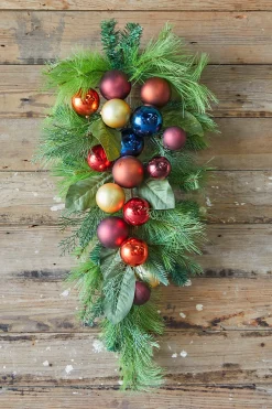 Decorator's Warehouse Christmas Teardrops^32” Christmas Pine/Ball Swag