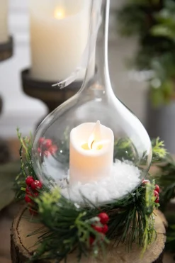 Decorator's Warehouse Christmas Accents^10” Clear Ivory Candle Lamp Ornament