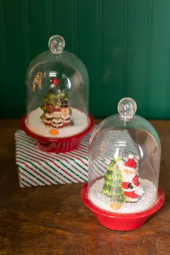 Decorator's Warehouse Christmas Accents^9” Dol Light Up / Music Snow Cloche