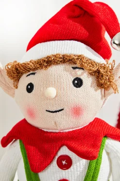 Decorator's Warehouse Christmas Accents^20" Fabric Alpine Sitting Santa Elf
