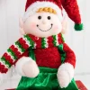 Decorator's Warehouse Christmas Accents^32” Fabric Sitting Christmas Candy Elf