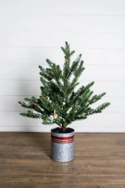 Decorator's Warehouse Christmas Accents^24” Farmhouse Potted Snowy Pine Tree
