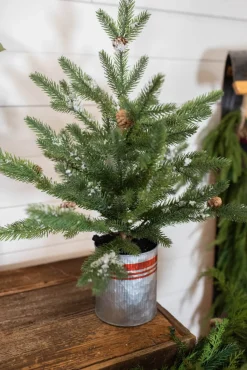 Decorator's Warehouse Christmas Accents^24” Farmhouse Potted Snowy Pine Tree