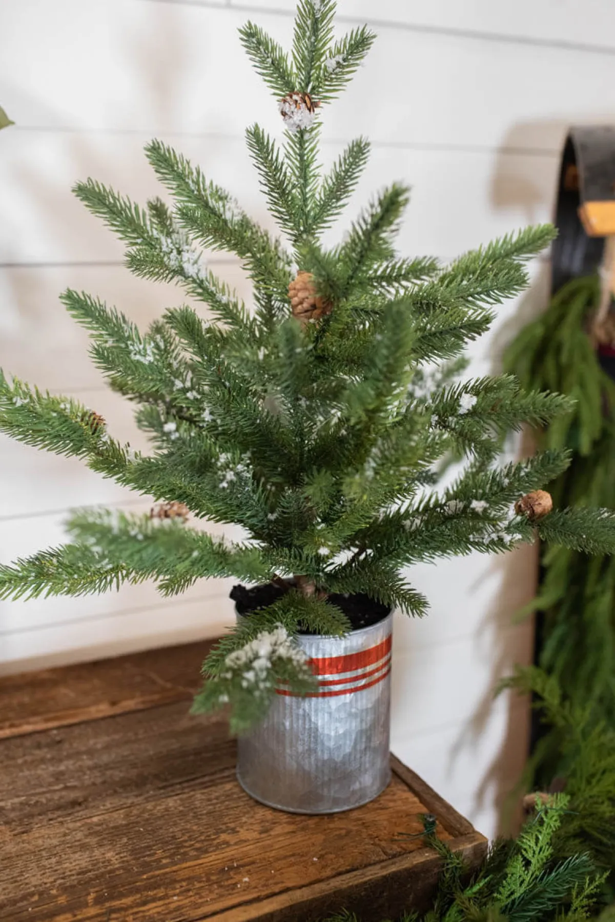 Decorator's Warehouse Christmas Accents^24” Farmhouse Potted Snowy Pine Tree