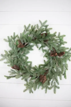 Decorator's Warehouse Christmas Wreaths|Natural Greenery^24” Fir Pine Wreath With Cones