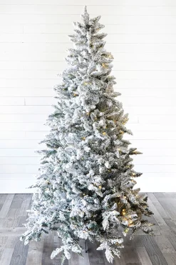 Decorator's Warehouse Christmas Trees|Christmas Trees^7.5' Flocked Aleutian Artificial Christmas Tree With 550 Color-Changing Lights