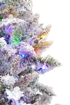 Decorator's Warehouse Christmas Trees|Christmas Trees^9' Flocked Aleutian Artificial Christmas Tree With 950 Color-Changing Lights