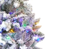 Decorator's Warehouse Christmas Trees|Christmas Trees^9' Flocked Aleutian Artificial Christmas Tree With 950 Color-Changing Lights