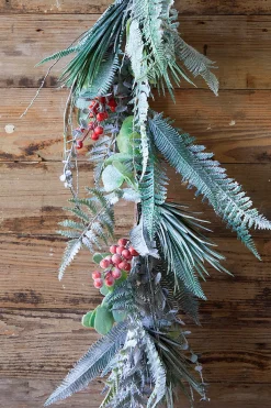 Decorator's Warehouse Christmas Garlands^65” Flocked Fern Garland