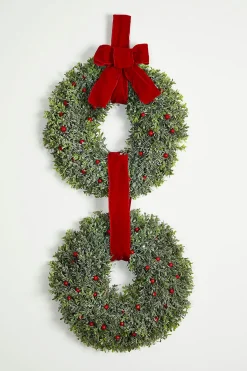 Decorator's Warehouse Christmas Wreaths|Natural Greenery^31” Frost Berry Boxwood Double Wreath