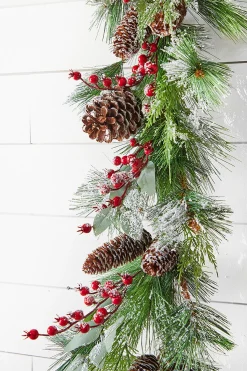 Decorator's Warehouse Christmas Garlands^5' Frost Pine Berry Garland