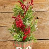 Decorator's Warehouse Christmas Accents^26" Frost Weatherproof Berry Mini Spruce Tree In Pot