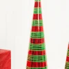 Decorator's Warehouse Christmas Accents^18" Glass With Glitter Stripe Tree