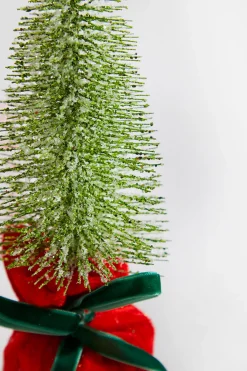 Decorator's Warehouse Christmas Accents^10” Glitter Tree In Felt Gift Sack