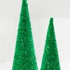 Decorator's Warehouse Christmas Accents^18"-24" Green Sequin Cone Tree - Set Of 2