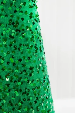 Decorator's Warehouse Christmas Accents^18"-24" Green Sequin Cone Tree - Set Of 2