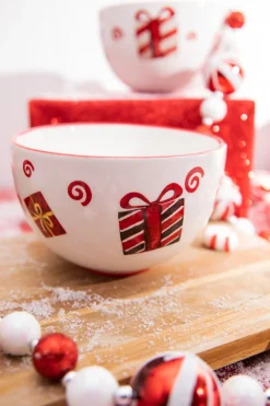 Decorator's Warehouse Christmas Accents^3.5” Happy Santa Holiday Ceramic Bowls - Set Of 4