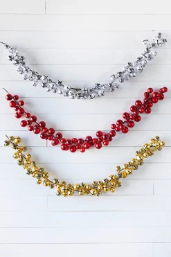 Decorator's Warehouse Christmas Garlands^5’ Holiday Gold Jingle Bells Garland