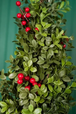 Decorator's Warehouse Christmas Accents^20” Holiday Potted Boxwood Tree W/ Berry