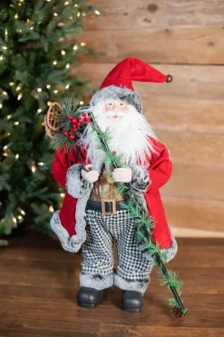 Decorator's Warehouse Christmas Accents^24” Holiday Santa With Houndstooth Pants Figurine
