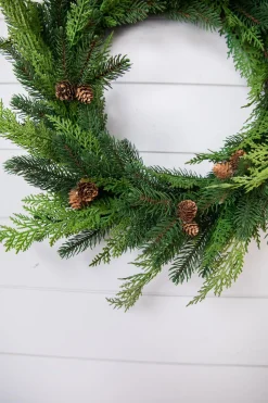 Decorator's Warehouse Christmas Wreaths|Natural Greenery^24” Just Cut Woodland Pines Real Touch Wreath