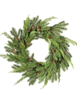 Decorator's Warehouse Christmas Wreaths|Natural Greenery^24” Just Cut Woodland Pines Real Touch Wreath