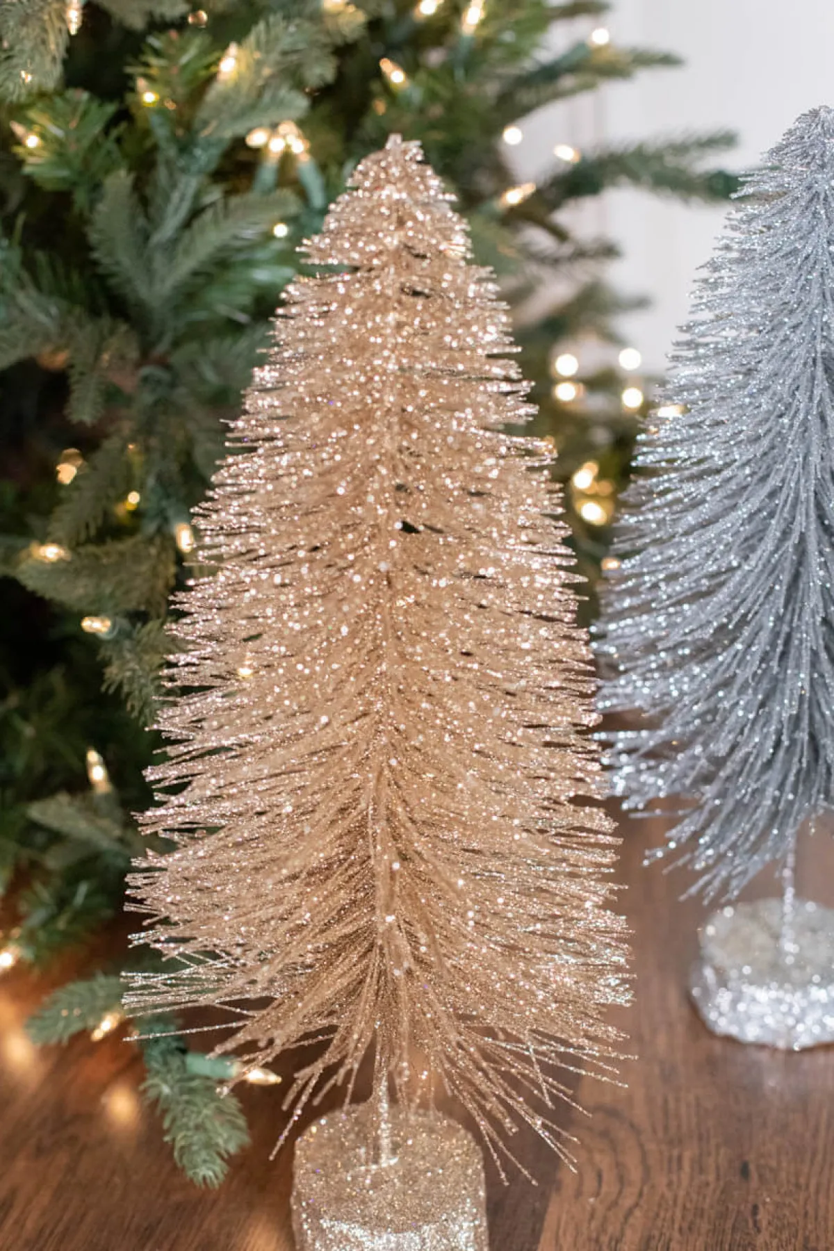 Decorator's Warehouse Christmas Accents^15" Large Metallic Bottle Brush Tree