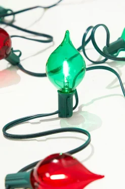 Decorator's Warehouse Indoor Lighting^128" LED Retro Kismet Light Strand X8 - Red & Green