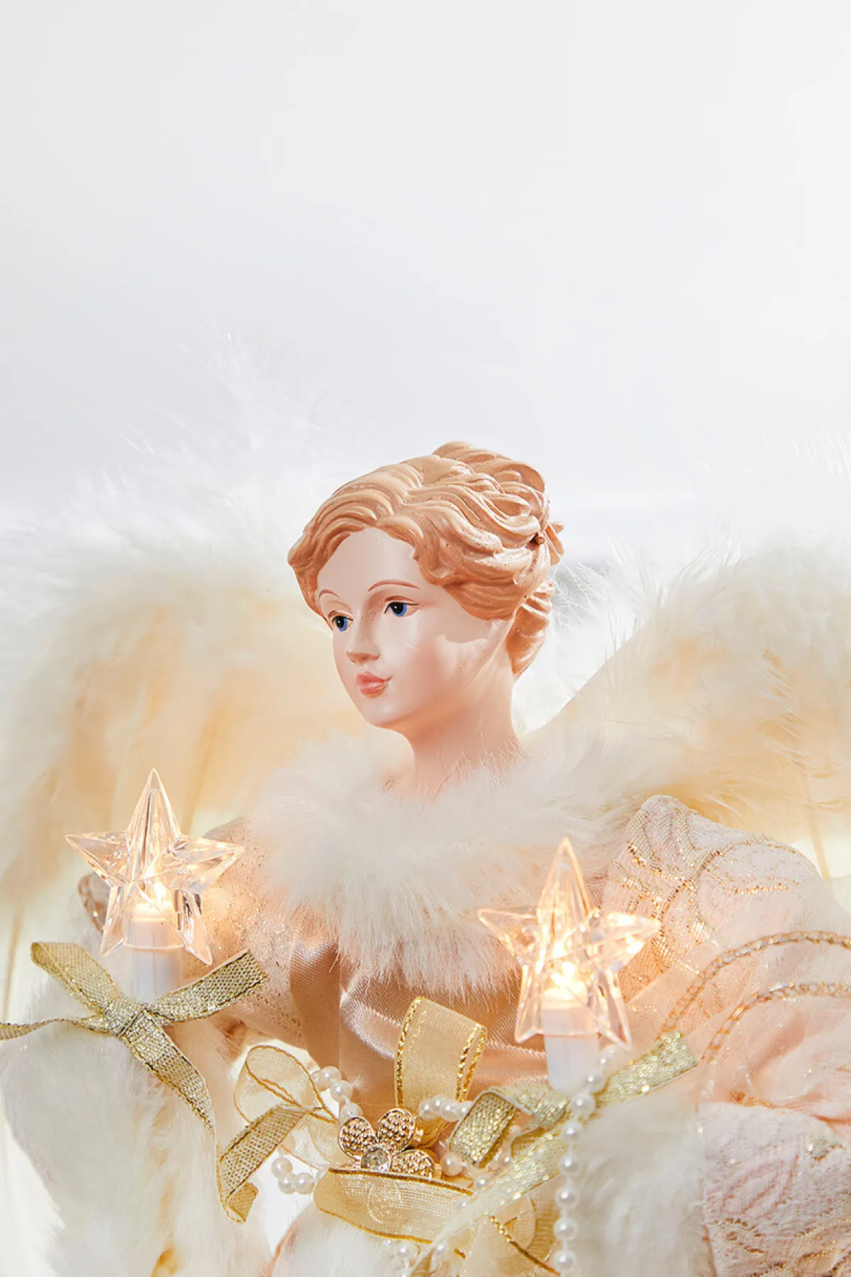 Decorator's Warehouse Christmas Accents^16" Lit Champagne Gold Angel Tree Topper