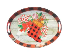 Decorator's Warehouse Christmas Accents^20.5” Metal Holiday Design Tray