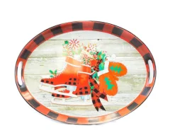 Decorator's Warehouse Christmas Accents^20.5” Metal Holiday Design Tray