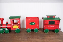 Decorator's Warehouse Christmas Accents^53” Metal Holiday Santa Express Train - Set Of 3