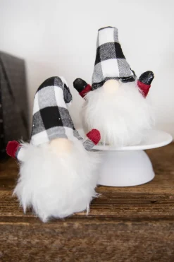 Decorator's Warehouse Christmas Accents^7” Mini Buffalo Check Gnome