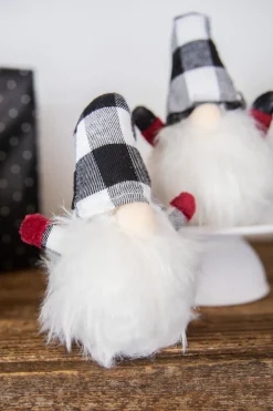 Decorator's Warehouse Christmas Accents^7” Mini Buffalo Check Gnome