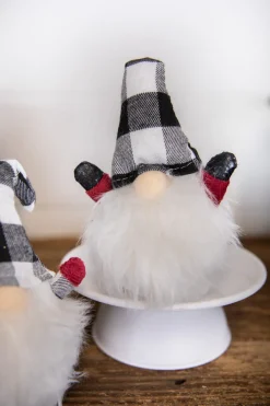 Decorator's Warehouse Christmas Accents^7” Mini Buffalo Check Gnome