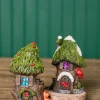 Decorator's Warehouse Christmas Accents^4.5” Mini Resin Light Up Holly Tree House