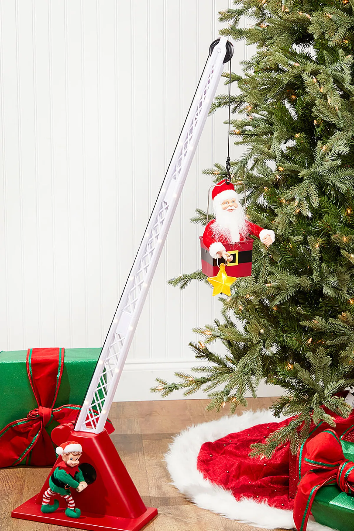Decorator's Warehouse Christmas Accents^43" Mr. Christmas Animated Santa's Crane