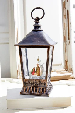 Decorator's Warehouse Christmas Accents^10" Nativity Lantern Water Globe