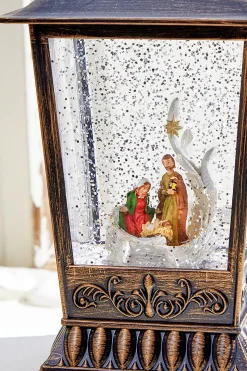 Decorator's Warehouse Christmas Accents^10" Nativity Lantern Water Globe