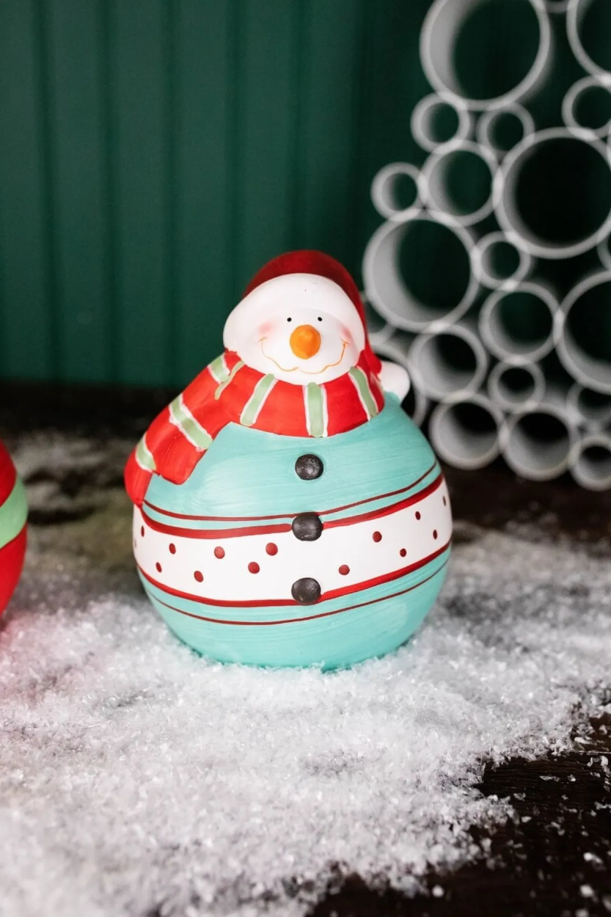 Decorator's Warehouse Christmas Accents^7” Nostalgic Santa/Snowman Figurine