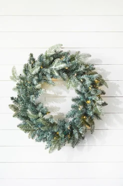 Decorator's Warehouse Christmas Wreaths^22" Park Hill Frosted Blue Spruce LED Wreath