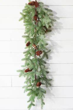 Decorator's Warehouse Christmas Garlands^45" PE Fir Pine With Cones Garland